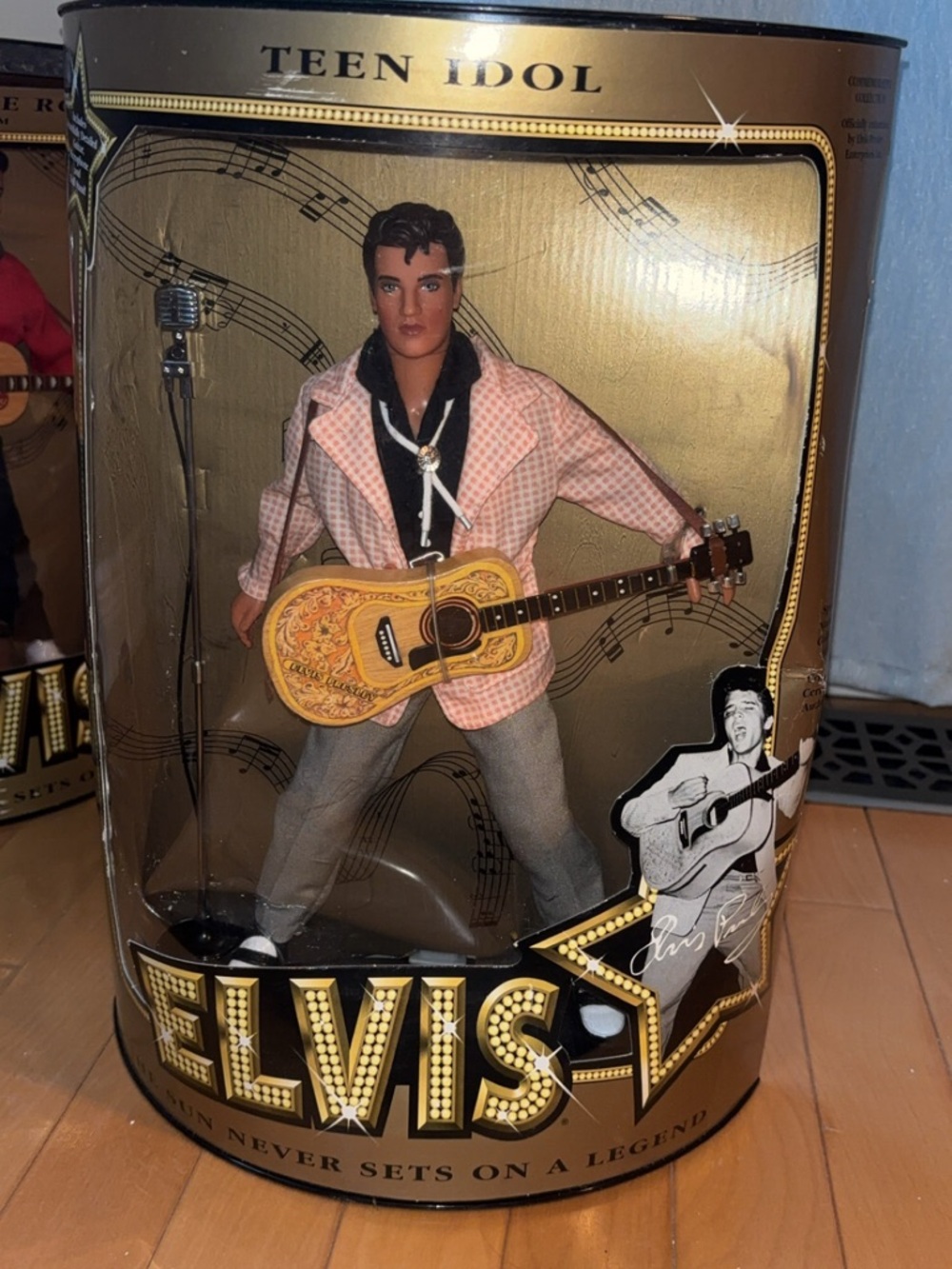 Elvis Teen Idol Collector Doll with Pink Jacket and Gold Guitar